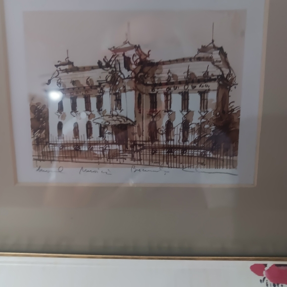Pair Matted & Framed Victorian Europe Architecture Prints - Picture 3 of 8